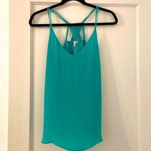 Naked Zebra turquoise strappy tank top blouse
